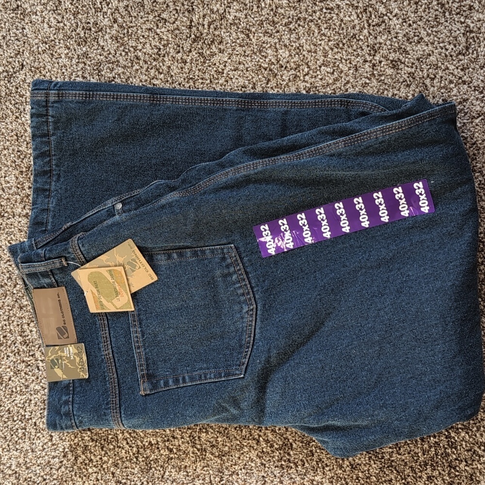 BC Clothing Company Fleece Lined Denim Jeans Men's  Size 40x32 NEW
